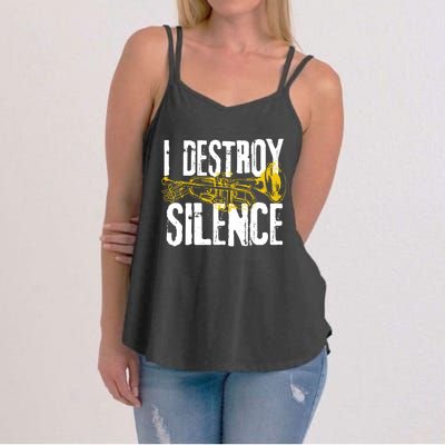 Funny Trumpet Player Marching Band Silence Destroyer Hoodie Women's Strappy Tank