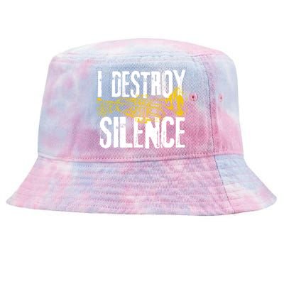 Funny Trumpet Player Marching Band Silence Destroyer Hoodie Tie-Dyed Bucket Hat