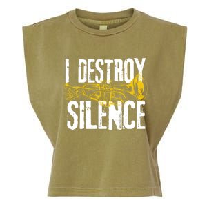 Funny Trumpet Player Marching Band Silence Destroyer Hoodie Garment-Dyed Women's Muscle Tee