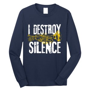 Funny Trumpet Player Marching Band Silence Destroyer Hoodie Long Sleeve Shirt