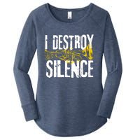 Funny Trumpet Player Marching Band Silence Destroyer Hoodie Women's Perfect Tri Tunic Long Sleeve Shirt