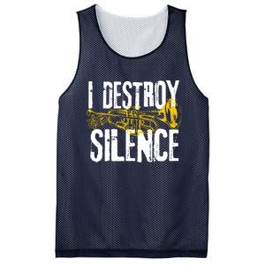 Funny Trumpet Player Marching Band Silence Destroyer Hoodie Mesh Reversible Basketball Jersey Tank