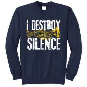 Funny Trumpet Player Marching Band Silence Destroyer Hoodie Tall Sweatshirt