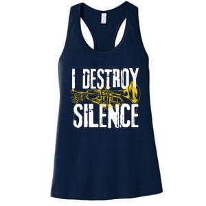 Funny Trumpet Player Marching Band Silence Destroyer Hoodie Women's Racerback Tank