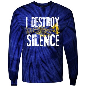 Funny Trumpet Player Marching Band Silence Destroyer Hoodie Tie-Dye Long Sleeve Shirt