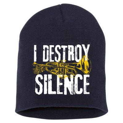 Funny Trumpet Player Marching Band Silence Destroyer Hoodie Short Acrylic Beanie