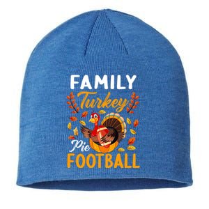 Family Thanksgiving Pie Football Cartoon Turkey Autumn Cool Gift Sustainable Beanie