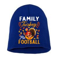 Family Thanksgiving Pie Football Cartoon Turkey Autumn Cool Gift Short Acrylic Beanie