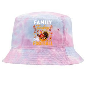 Family Thanksgiving Pie Football Cartoon Turkey Autumn Cool Gift Tie-Dyed Bucket Hat