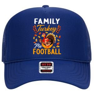 Family Thanksgiving Pie Football Cartoon Turkey Autumn Cool Gift High Crown Mesh Back Trucker Hat