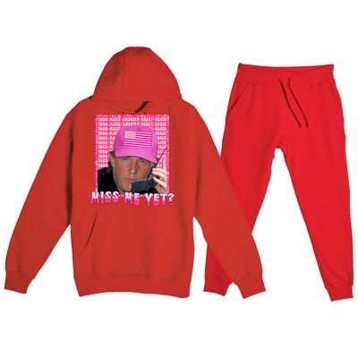 Funny Trump Pink Miss Me Yet Trump 2024 President 2024 Premium Hooded Sweatsuit Set