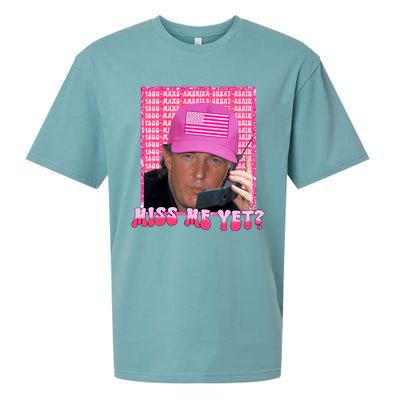 Funny Trump Pink Miss Me Yet Trump 2024 President 2024 Sueded Cloud Jersey T-Shirt