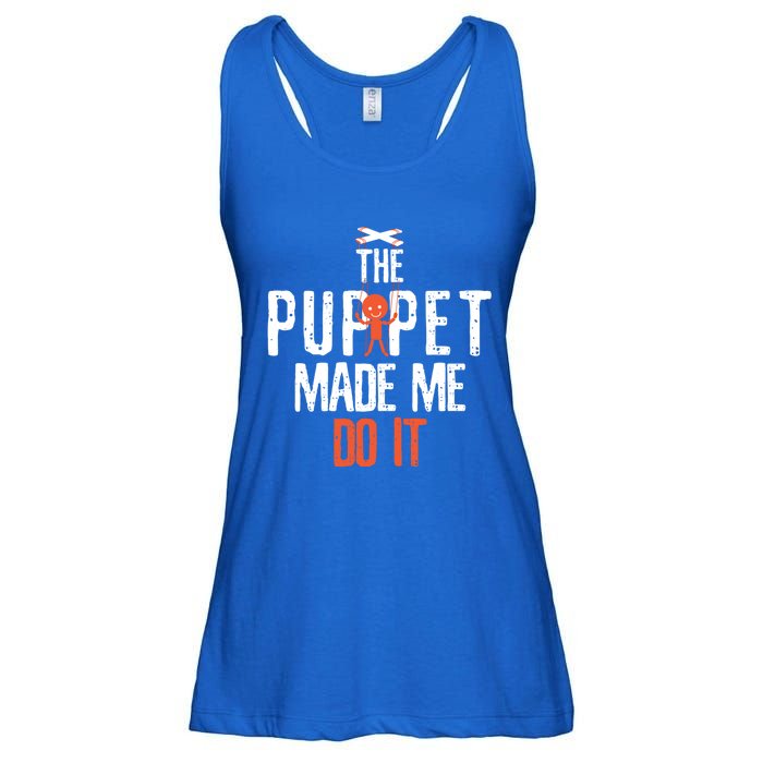 Funny The Puppet Made Me Do It Comedians Gift Meaningful Gift Ladies Essential Flowy Tank