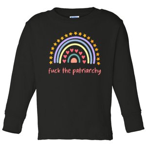 Fuck The Patriarchy Smash The Partriarchy Toddler Long Sleeve Shirt