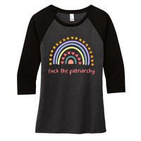 Fuck The Patriarchy Smash The Partriarchy Women's Tri-Blend 3/4-Sleeve Raglan Shirt