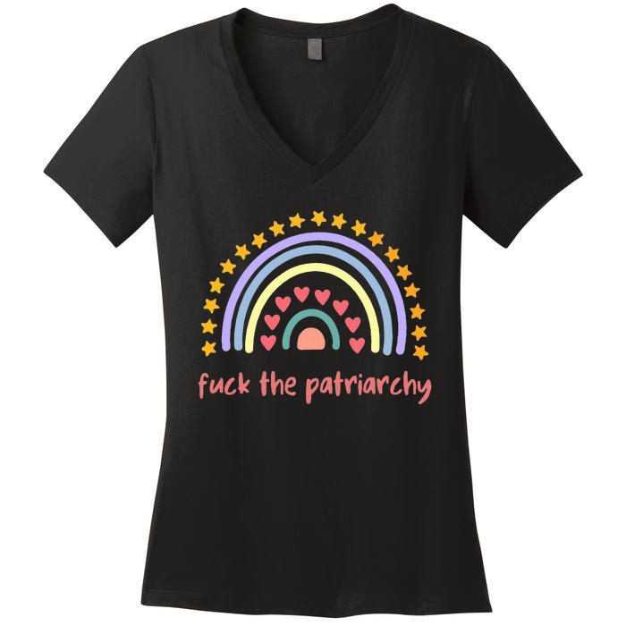 Fuck The Patriarchy Smash The Partriarchy Women's V-Neck T-Shirt