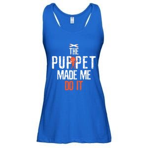 Funny The Puppet Made Me Do It Comedians Gift Meaningful Gift Ladies Essential Flowy Tank