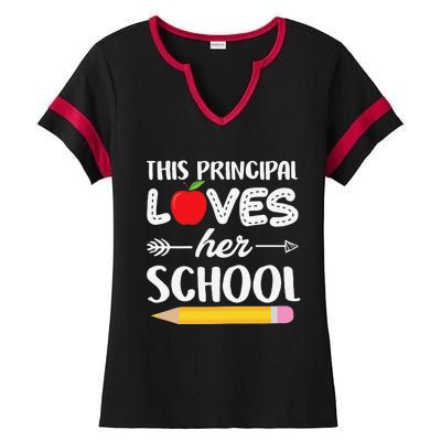 Funny This Principal Loves Her School Funny Principal Ladies Halftime Notch Neck Tee