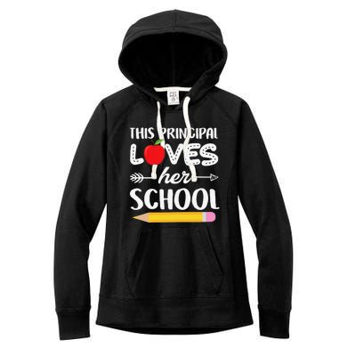 Funny This Principal Loves Her School Funny Principal Women's Fleece Hoodie