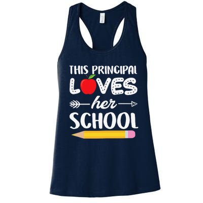 Funny This Principal Loves Her School Funny Principal Women's Racerback Tank