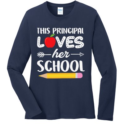 Funny This Principal Loves Her School Funny Principal Ladies Long Sleeve Shirt