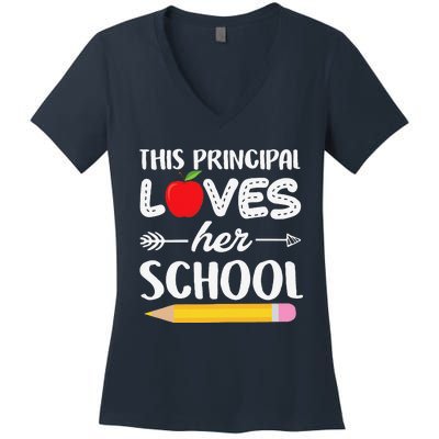 Funny This Principal Loves Her School Funny Principal Women's V-Neck T-Shirt