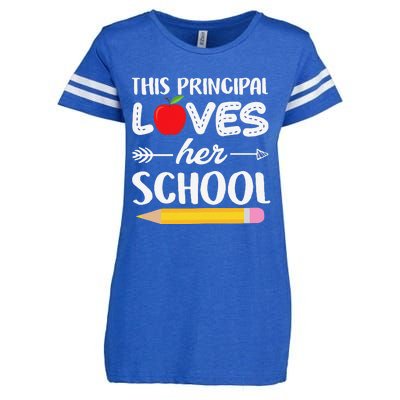 Funny This Principal Loves Her School Funny Principal Enza Ladies Jersey Football T-Shirt