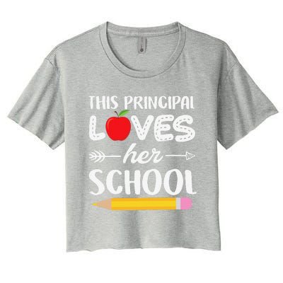 Funny This Principal Loves Her School Funny Principal Women's Crop Top Tee