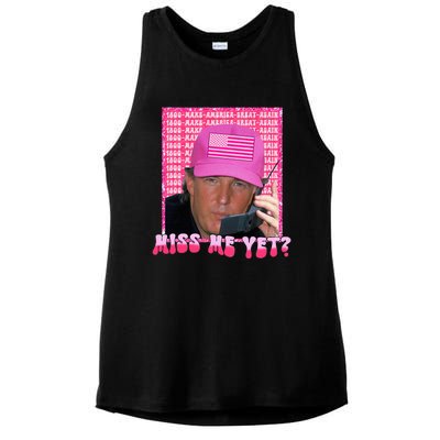 Funny Trump Pink Miss Me Yet Trump 2024 President 2024 Ladies PosiCharge Tri-Blend Wicking Tank