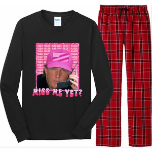 Funny Trump Pink Miss Me Yet Trump 2024 President 2024 Long Sleeve Pajama Set