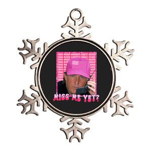 Funny Trump Pink Miss Me Yet Trump 2024 President 2024 Metallic Star Ornament