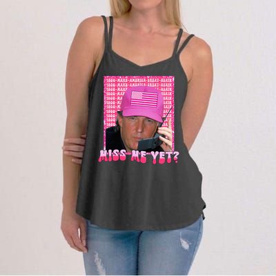 Funny Trump Pink Miss Me Yet Trump 2024 President 2024 Women's Strappy Tank