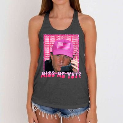 Funny Trump Pink Miss Me Yet Trump 2024 President 2024 Women's Knotted Racerback Tank