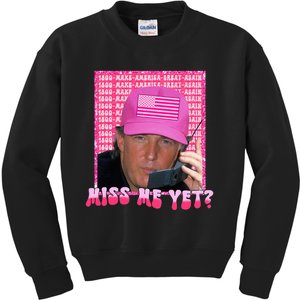 Funny Trump Pink Miss Me Yet Trump 2024 President 2024 Kids Sweatshirt