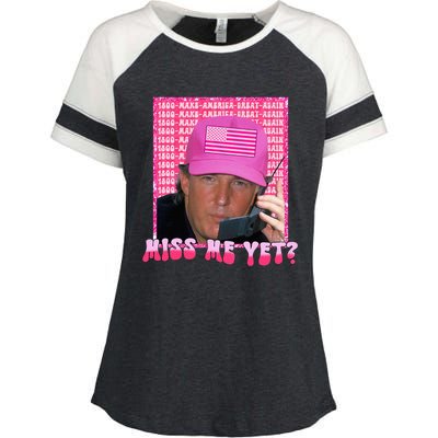 Funny Trump Pink Miss Me Yet Trump 2024 President 2024 Enza Ladies Jersey Colorblock Tee