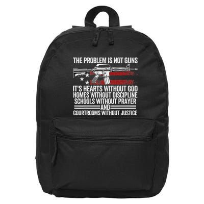 Funny The Problem Is Not Guns ItS Hearts Without God 16 in Basic Backpack