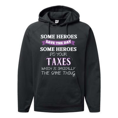 Funny Tax Preparer Income Tax Professional Cpa Gift Performance Fleece Hoodie