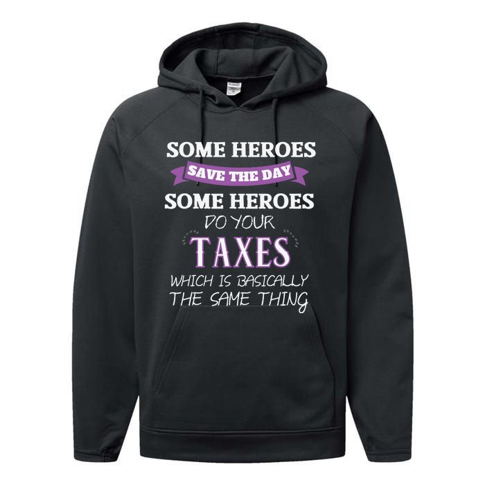 Funny Tax Preparer Income Tax Professional Cpa Gift Performance Fleece Hoodie