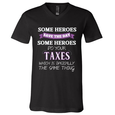 Funny Tax Preparer Income Tax Professional Cpa Gift V-Neck T-Shirt