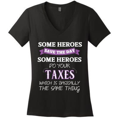 Funny Tax Preparer Income Tax Professional Cpa Gift Women's V-Neck T-Shirt