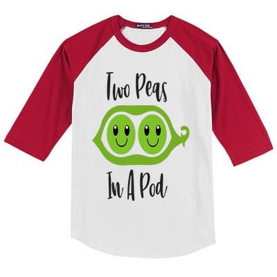 Funny Two Peas In A Pod Pea Costum Kids Colorblock Raglan Jersey