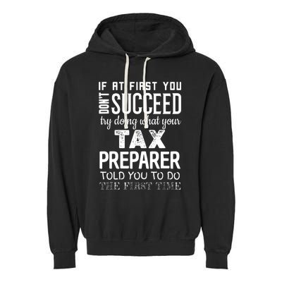 Funny Tax Preparer Success Gifts Tax Season Garment-Dyed Fleece Hoodie