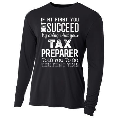 Funny Tax Preparer Success Gifts Tax Season Cooling Performance Long Sleeve Crew