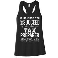 Funny Tax Preparer Success Gifts Tax Season Women's Racerback Tank