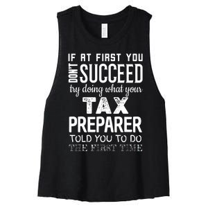 Funny Tax Preparer Success Gifts Tax Season Women's Racerback Cropped Tank