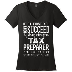 Funny Tax Preparer Success Gifts Tax Season Women's V-Neck T-Shirt