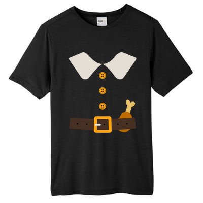 Funny Thanksgiving Pilgrim Costume With Turkey Leg Tall Fusion ChromaSoft Performance T-Shirt