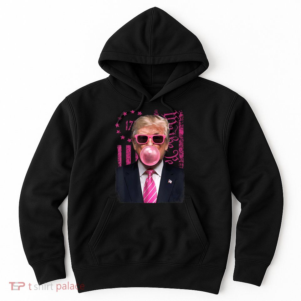 Funny Trump Pink Bubble Gum 2024 Trump Vance 2024 Hoodie