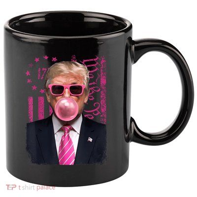 Funny Trump Pink Bubble Gum 2024 Trump Vance 2024 11oz C Handle Ceramic Mug