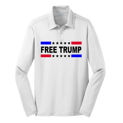 Free Trump Pro Donald Trump USA Election Silk Touch Performance Long Sleeve Polo